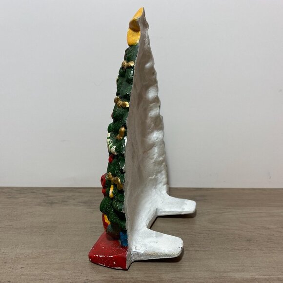 Vintage Christmas Stocking Holder Painted HEAVY Cast Iron Vintage 1990s - Picture 3 of 5